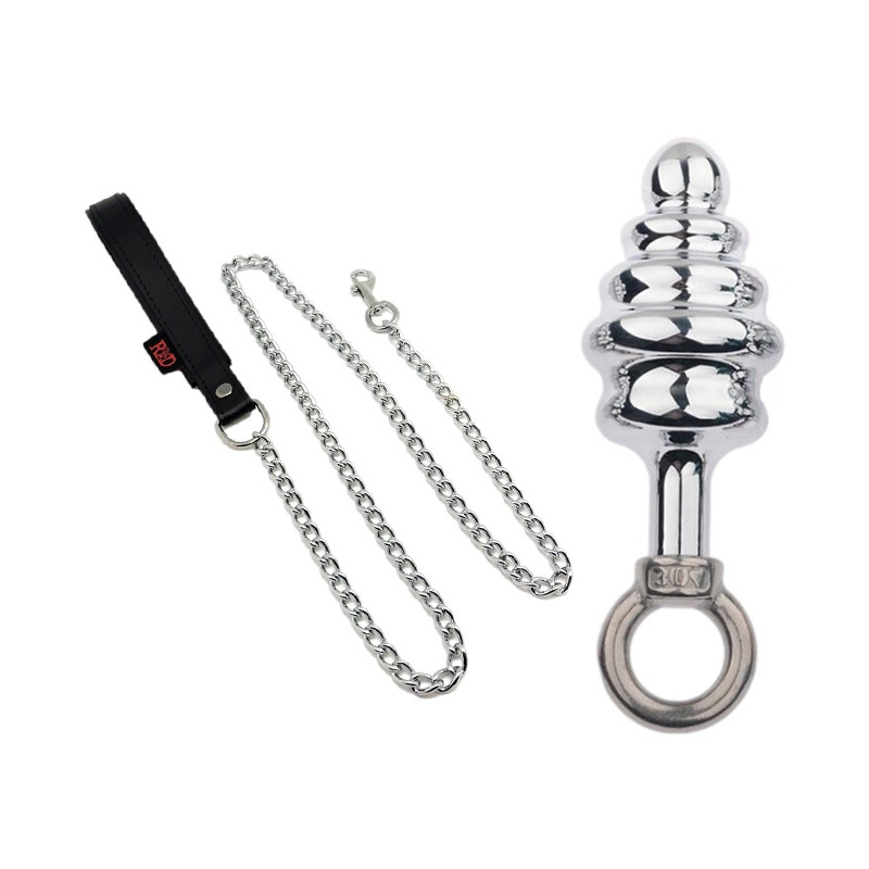 MenSteel Plug en métal Butt Pal avec laisse 7 x 3.5cm